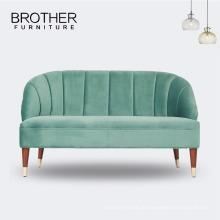 Modern 2 seater sofa set sofá de recepção verde de madeira